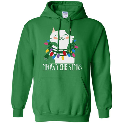 Meowy Christmas Holiday T-shirt Irish Green