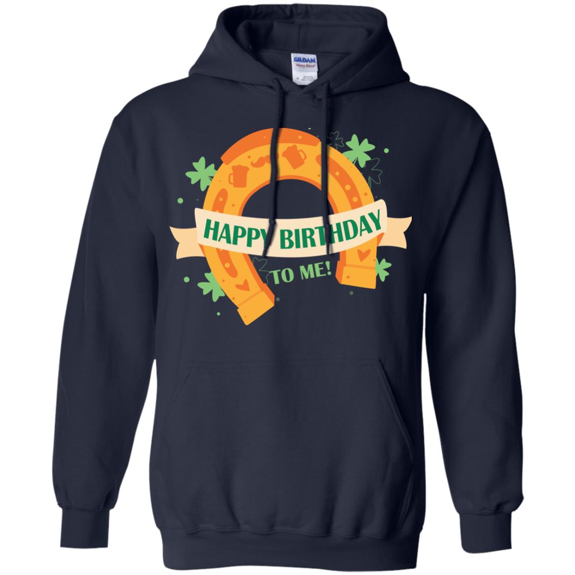 Happy Birthday To Me Shamrocks Saint Patrick's Day T-shirt Navy