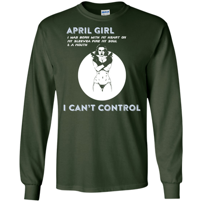 April Girl I Was Born With My Heart T-shirt Forest Green