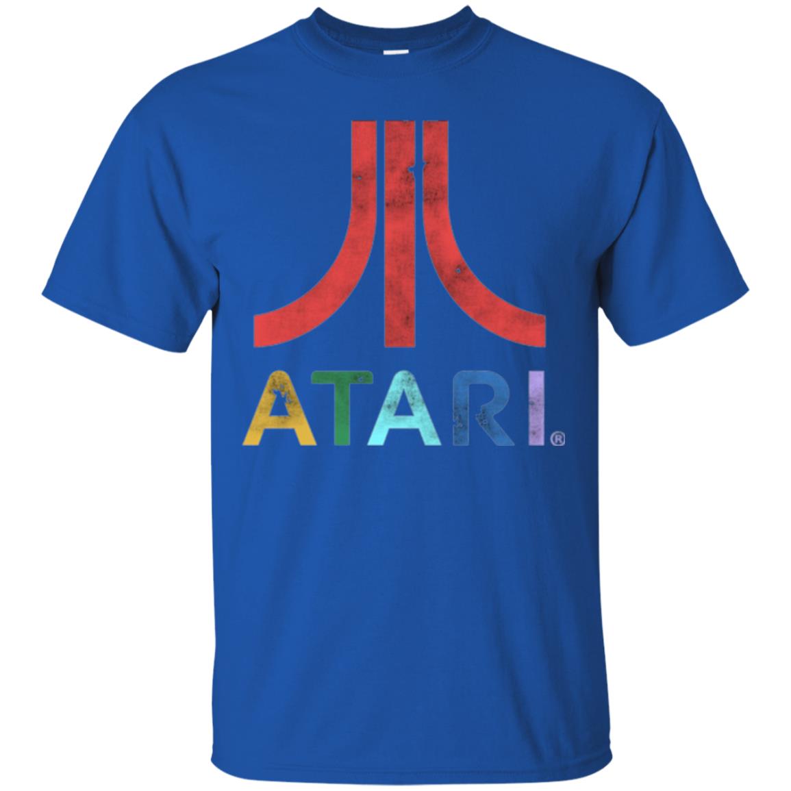 Colorful Retro Atari Gaming Logo T-shirt Royal