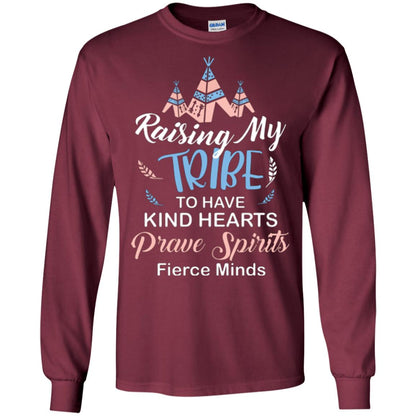 Mommy T-shirt Raising My Tribe To Have Kind Hearts Maroon