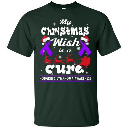 My Christmas Wish Is A Cure Hodgkin's Lymphoma Awareness Shirt Forest