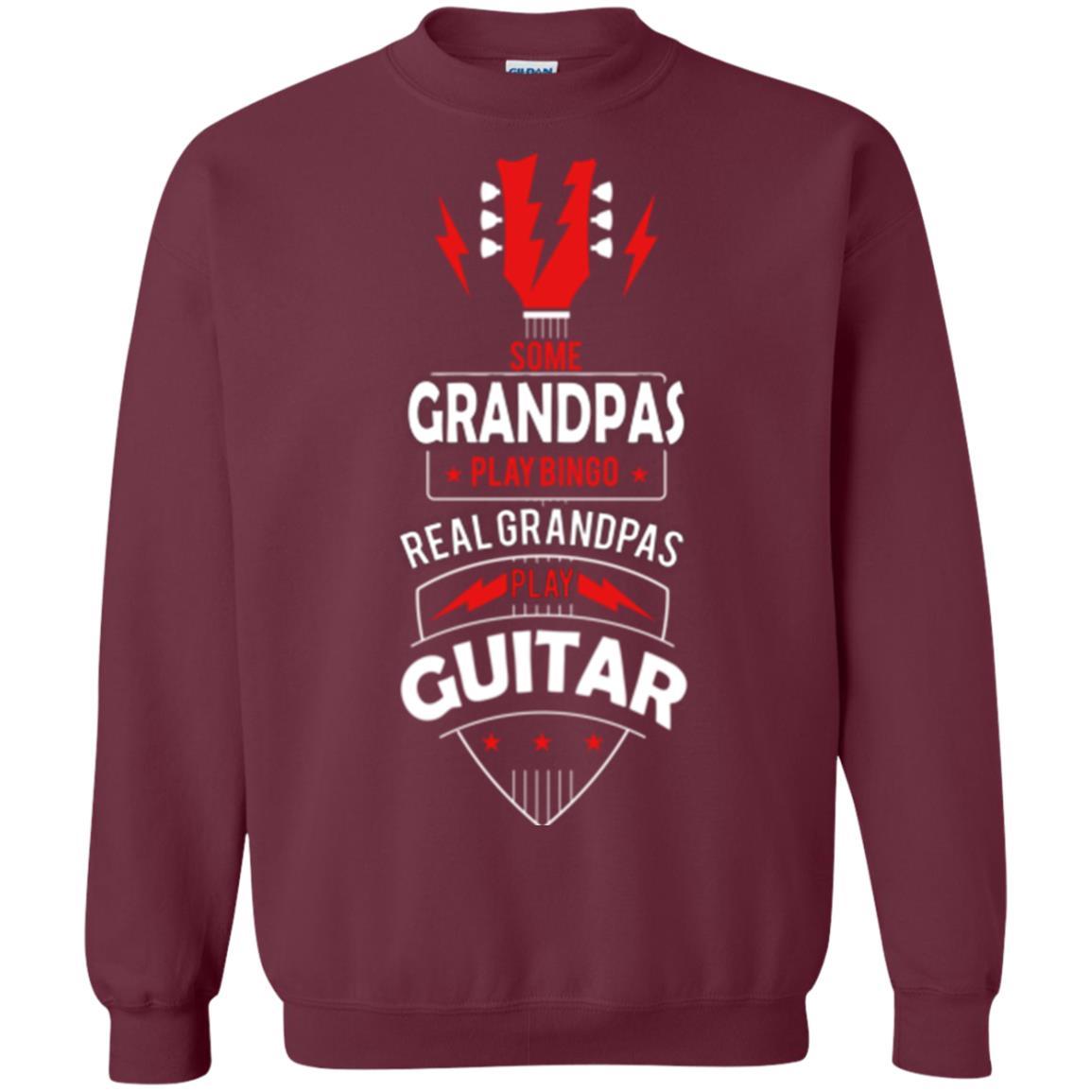 Papa T-shirt Some Grandpas Play Bingo Real Grandpas Play Guitar T-shirt Maroon