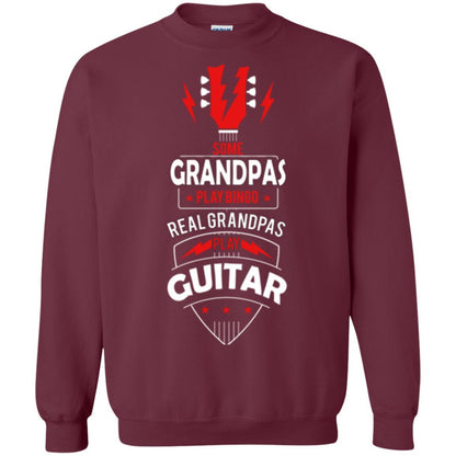 Papa T-shirt Some Grandpas Play Bingo Real Grandpas Play Guitar T-shirt Maroon