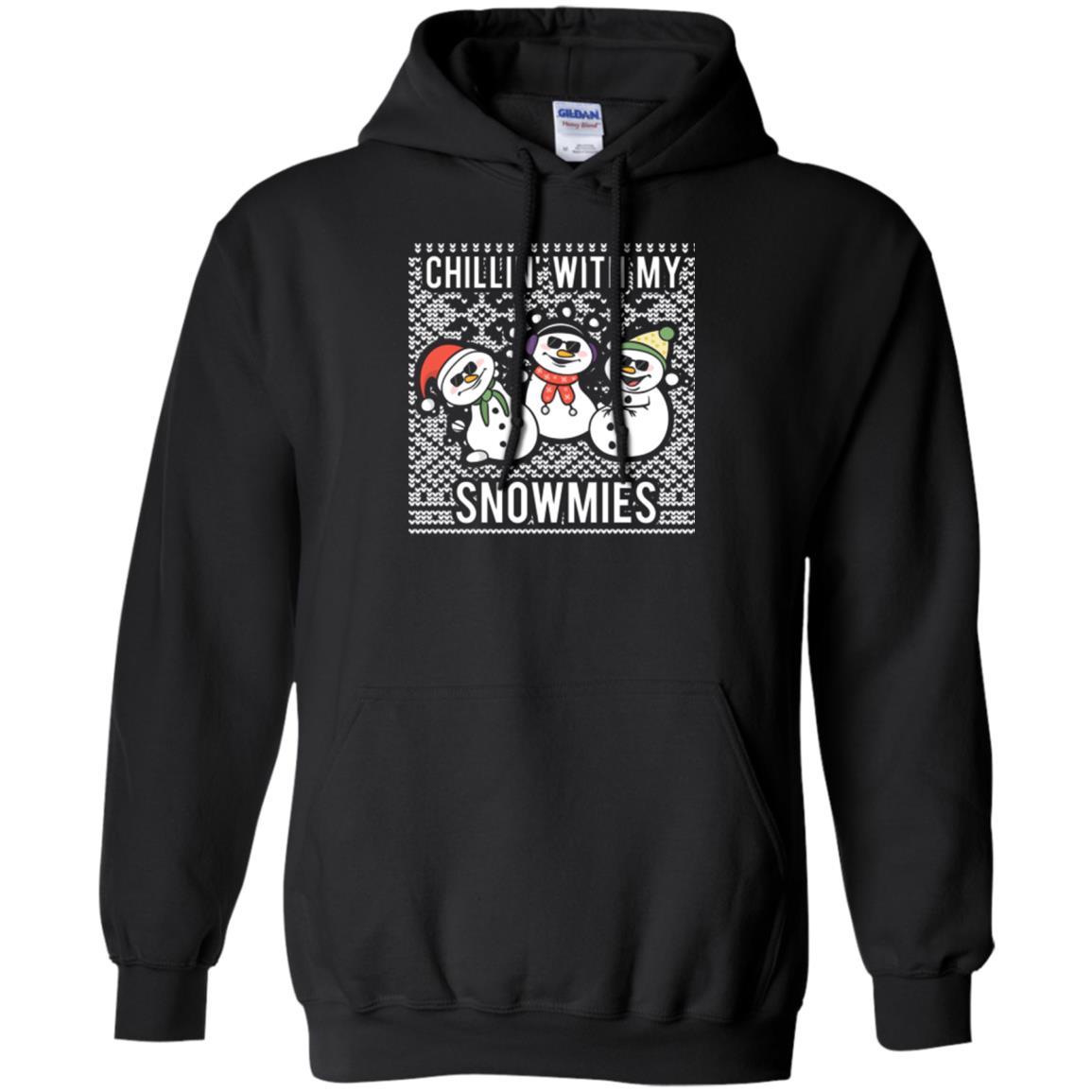 Christmas T-shirt Chillin' With My Snowmies Black