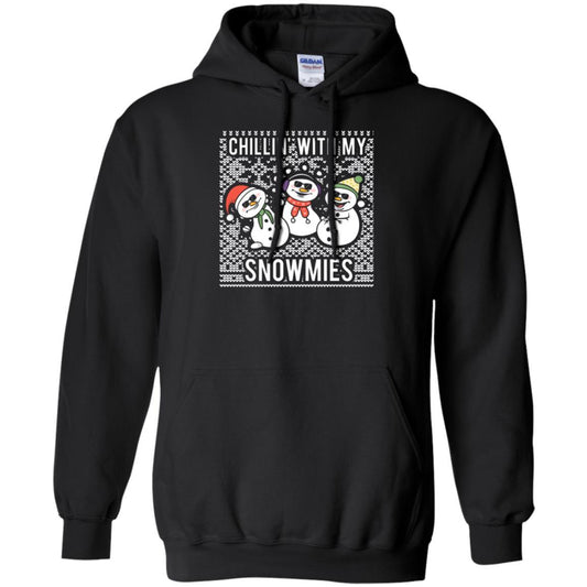 Christmas T-shirt Chillin' With My Snowmies Black