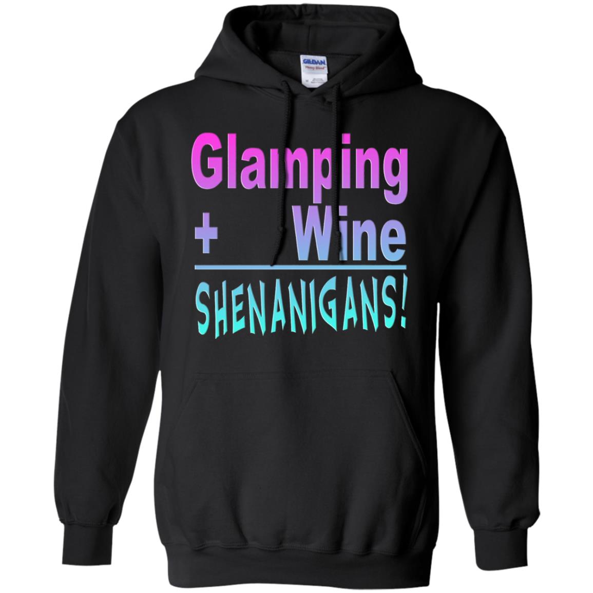 Glamping Drink Wine Shenanigans Funny Happy Glamper T-shirt Black