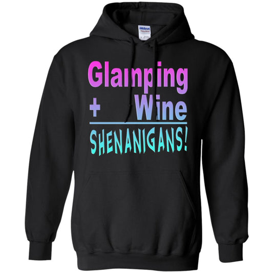 Glamping Drink Wine Shenanigans Funny Happy Glamper T-shirt Black