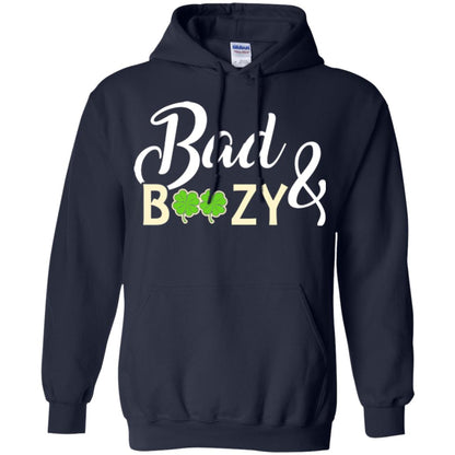 Saint Patrick's Day T-shirt Bad And Boozy Shamrock Navy