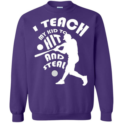 Baseball Lover T-shirt I Teach My Kid To Hit And Steal Purple