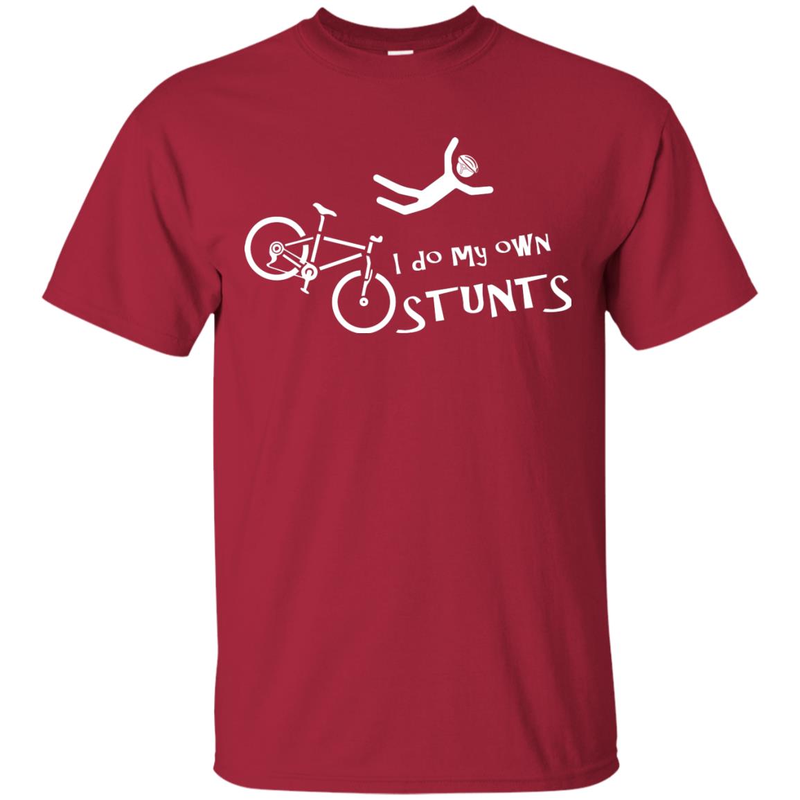 Biker T-shirt I Do My Own Stunts Cardinal