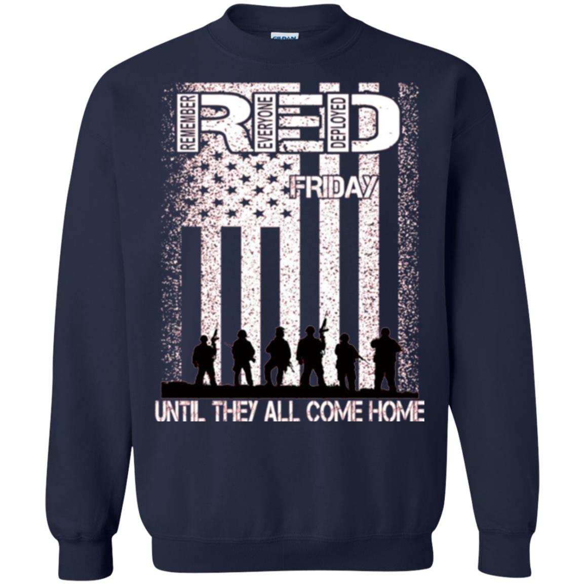 Red Friday Military T-shirt Untill They All Come Home Navy