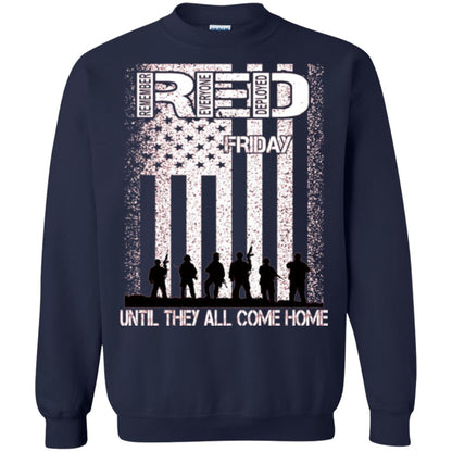 Red Friday Military T-shirt Untill They All Come Home Navy