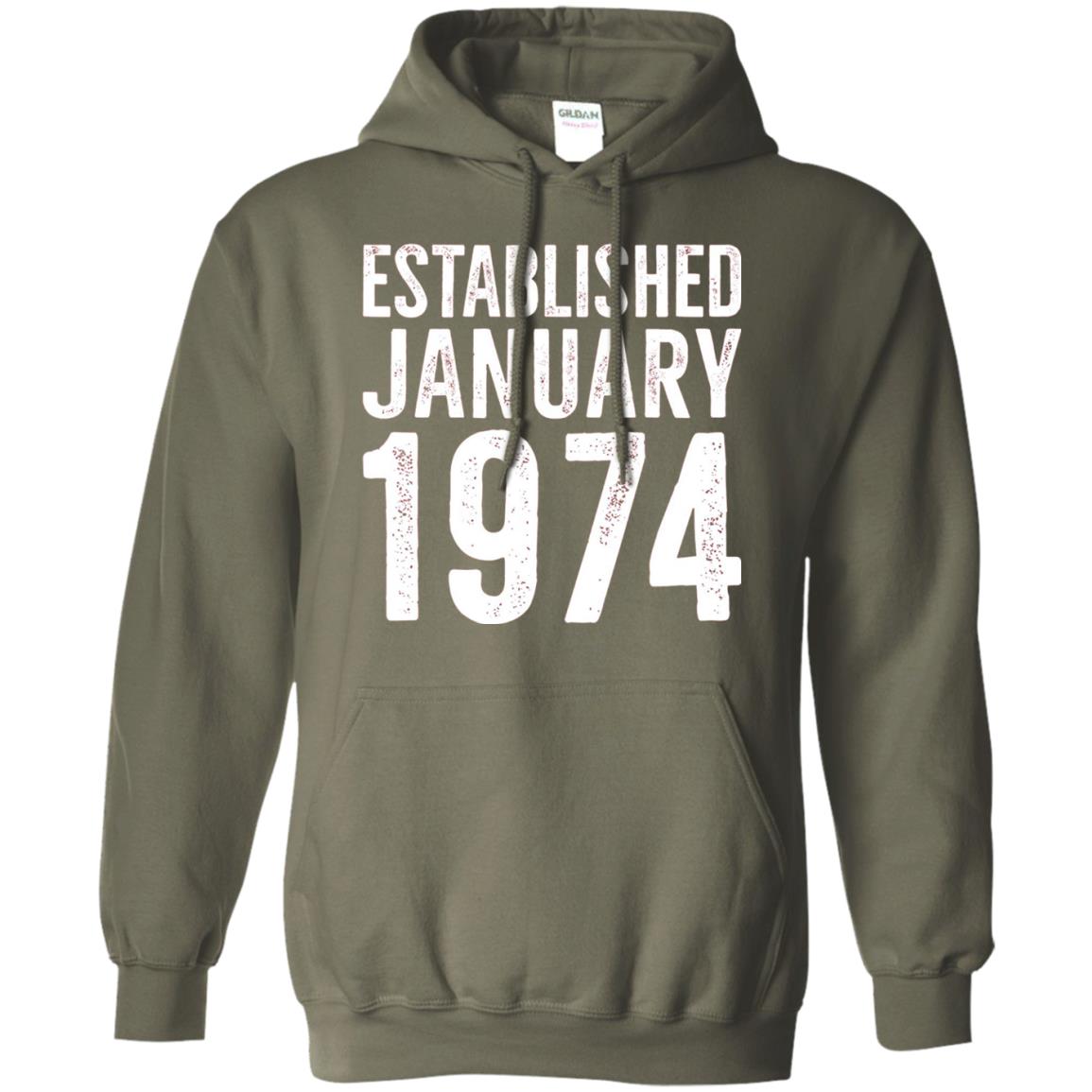 Established January 1974 43rd Birthday T-shirt Military Green