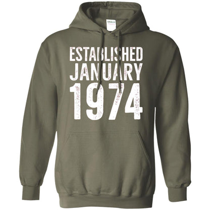 Established January 1974 43rd Birthday T-shirt Military Green