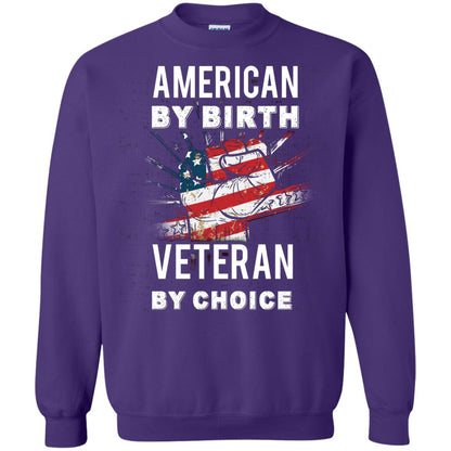 American By Birth Veteran By Choice Independence Day 4th July Shirt Purple