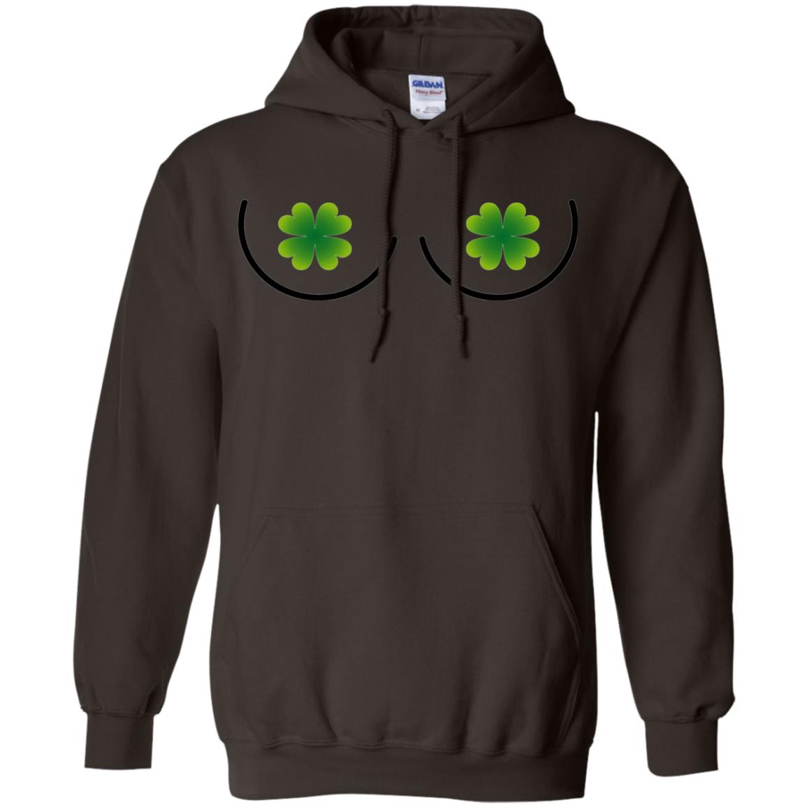 Irish Shamrock Boobs St. Patrick_s Day T-shirt Dark Chocolate