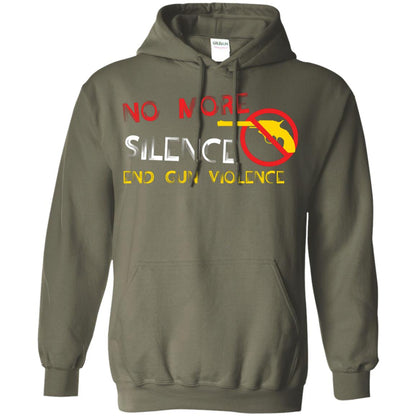 Anti Gun T-shirt No More Silence End Gun Violence Military Green
