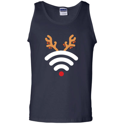 Wifi Signal Symbol Icon Reindeer X-mas Gift Shirt Navy