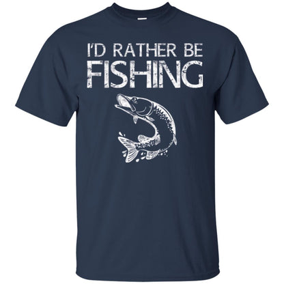 Funny Fisherman T-shirt I_d Rather Be Fishing Navy
