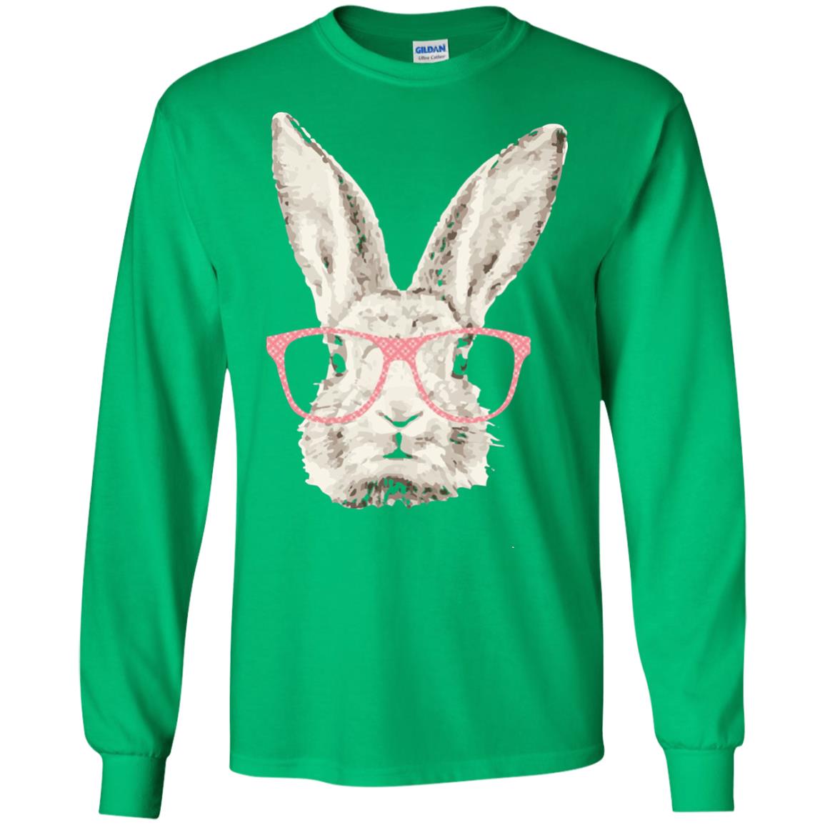 Easter Bunny Rabbit Pink Glasses Funny Hipster Shirt Irish Green