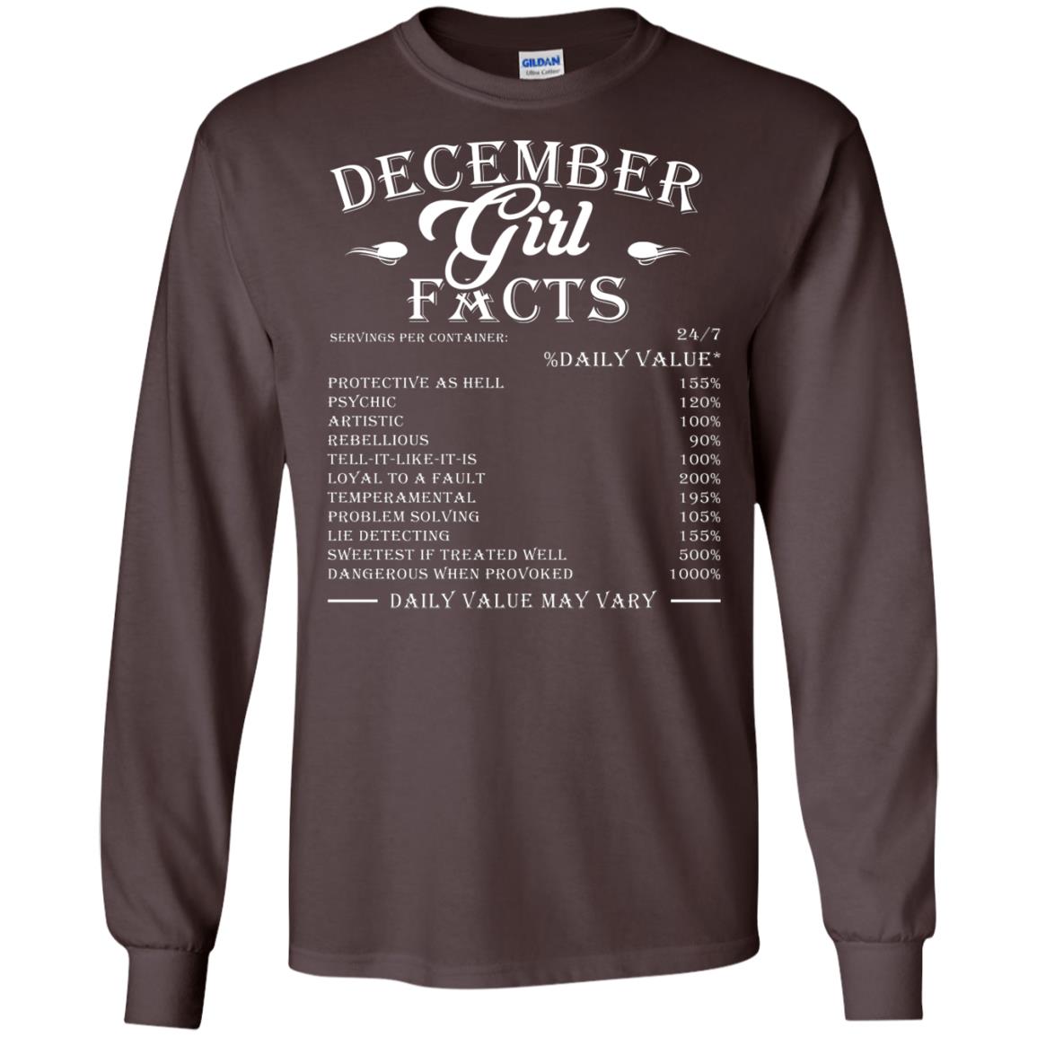 December Girl Facts T-shirt Dark Chocolate