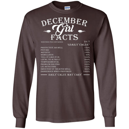 December Girl Facts T-shirt Dark Chocolate