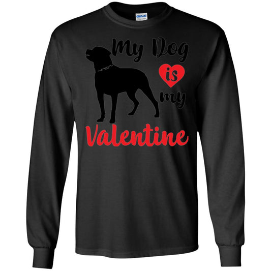 Dog Lover T-shirt My Dog Is My Valentine Black