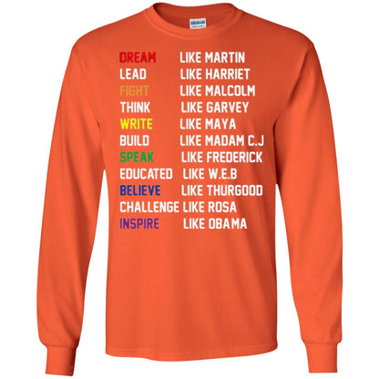 Dream Like Martin Inspire Like Obama T-shirt Orange
