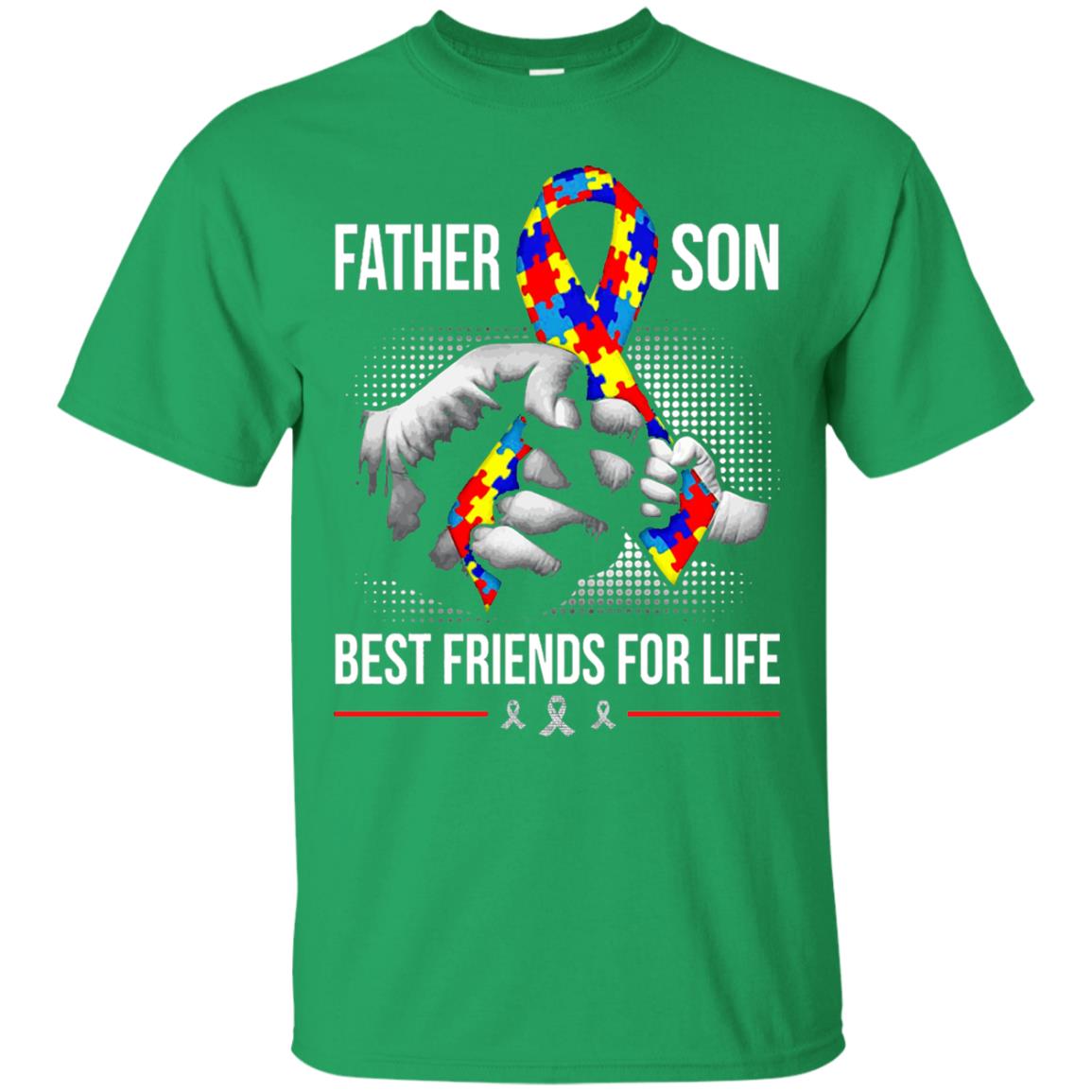 Father And Son Best Friends For Life Autism Awareness T-shirt Irish Green