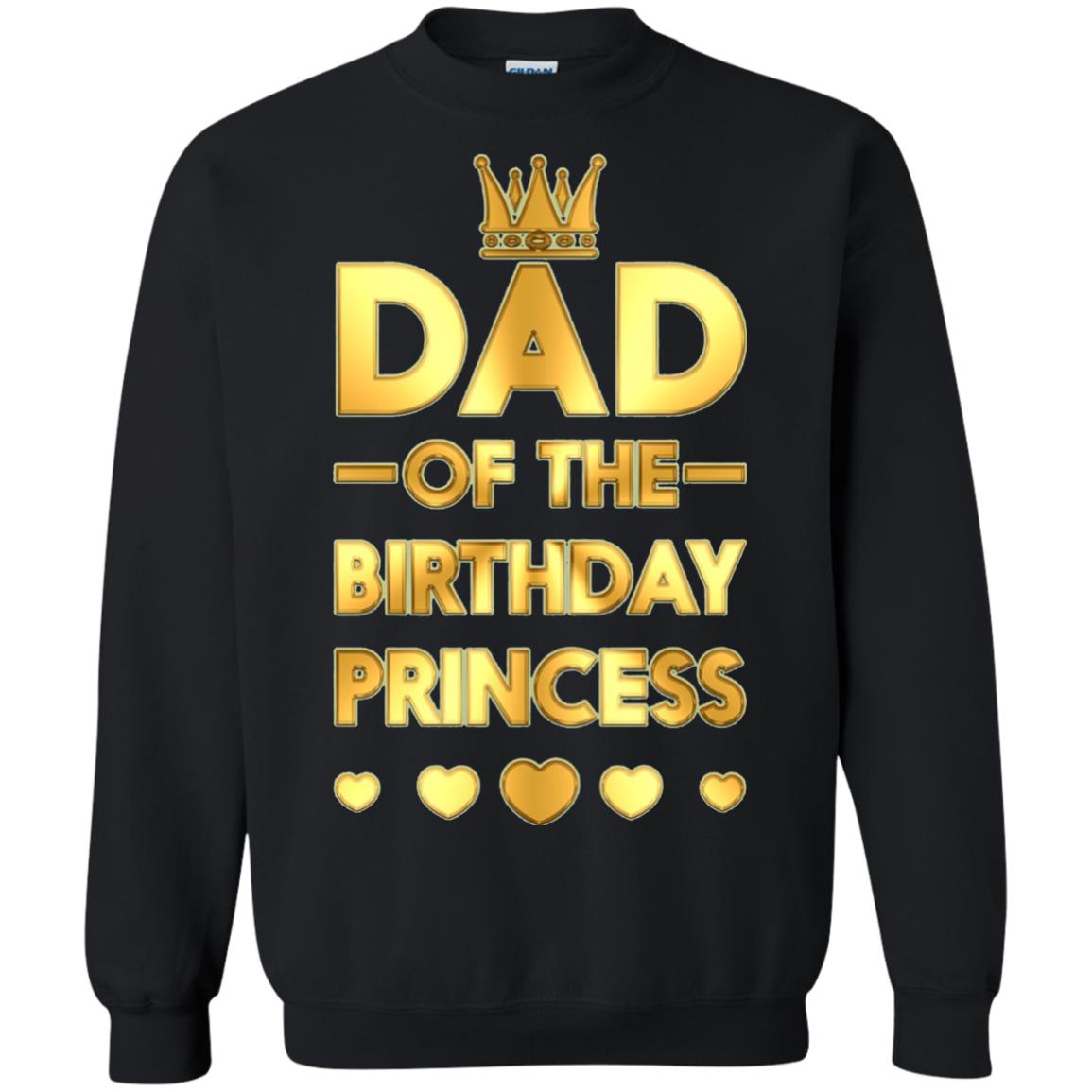 Dad Of The Birthday Princess Family T-shirt Black