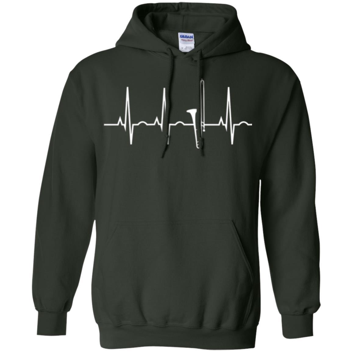 Trombone T-shirt Trombone Heartbeat Forest Green