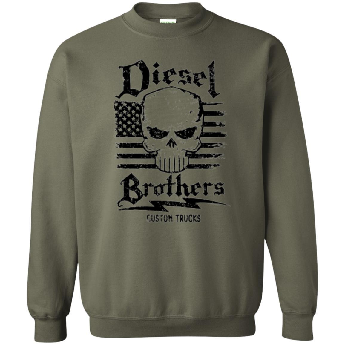 Diesel Brothers Custom Trucks Skull Usa Flag T-shirt