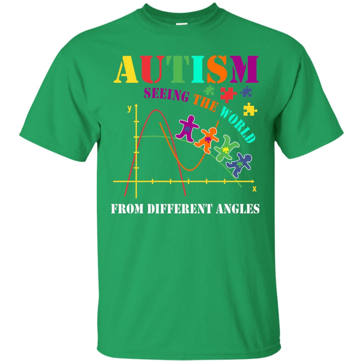 Seeing The World From Different Angles Autism Awareness T-shirt Irish Green