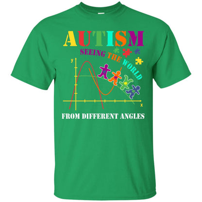 Seeing The World From Different Angles Autism Awareness T-shirt Irish Green