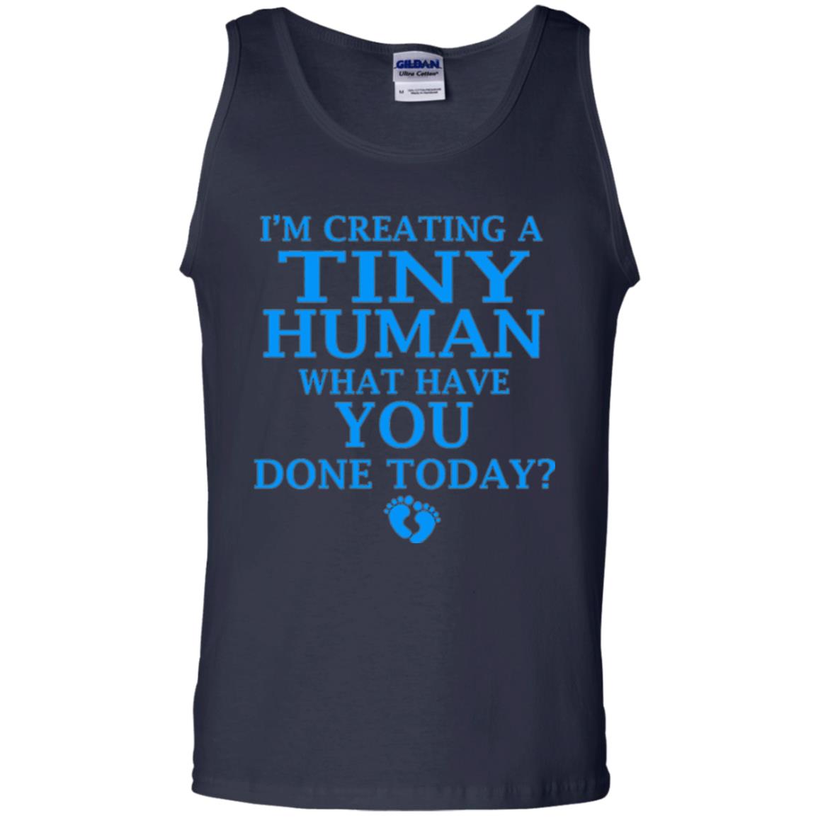 Funny Maternity Shirt Creating Tiny Human Blue Navy