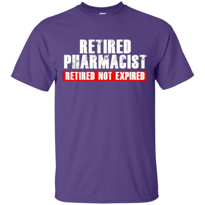 Funny Retired Pharmacist T-shirt Retired Not Expired Purple
