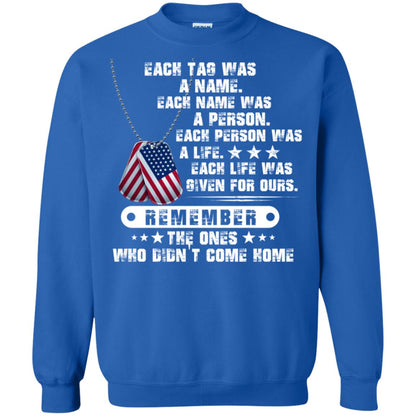 Each Tag Was A Name. Each Name Was A Person. Each Person Was A Life Shirt Royal