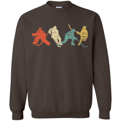 Classic Vintage Style Ice Hockey T-shirt Dark Chocolate