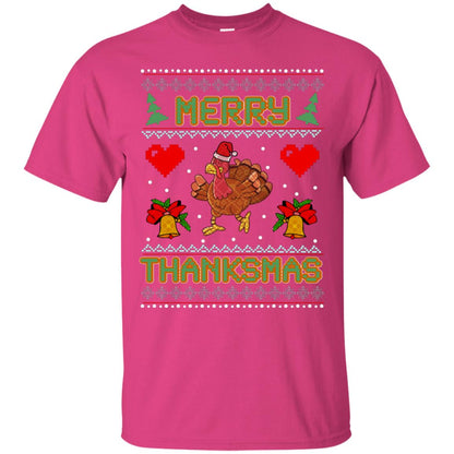 Merry Thanksmas Turkey Thanksgiving Gift Shirt For Mens Or Womens Heliconia