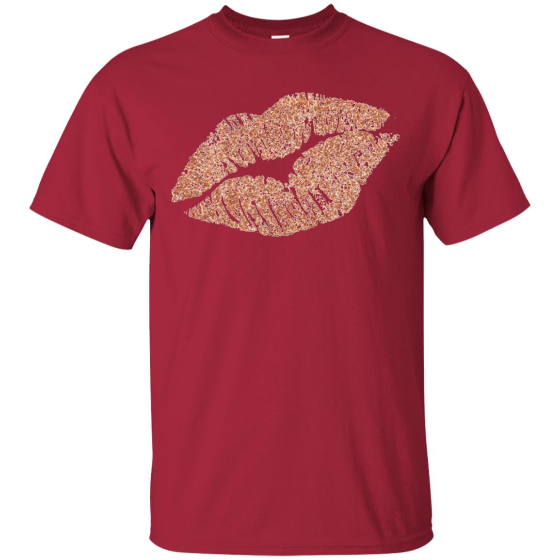 Rose Gold Lipstick Kiss Shirt Cardinal