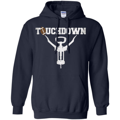 Football T-shirt Touchdown Funny Football Wine Lovers Navy