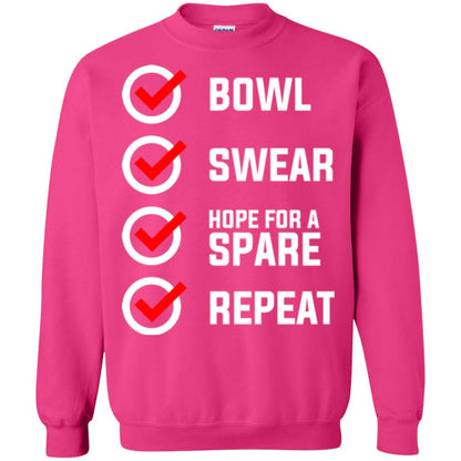 Bowling Lover T-shirt Bowl Swear Hope For A Spare Repeat Heliconia