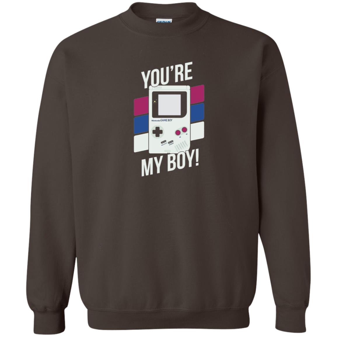 You_re My Boy Stripe Graphic Game Shirt For Boy Dark Chocolate