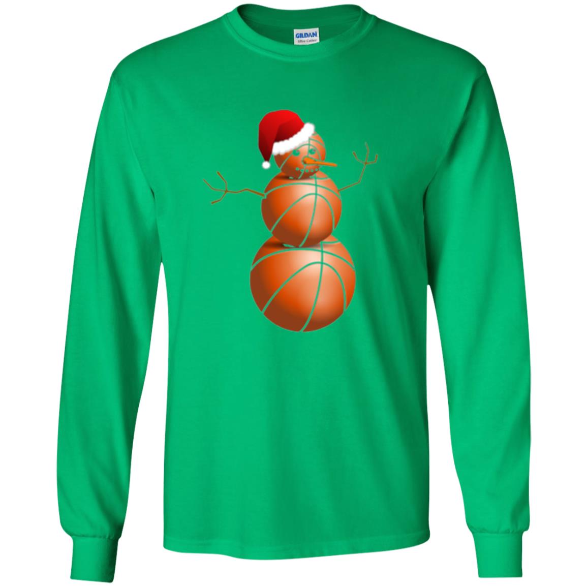 Christmas T-shirt Basketball Snowman Irish Green