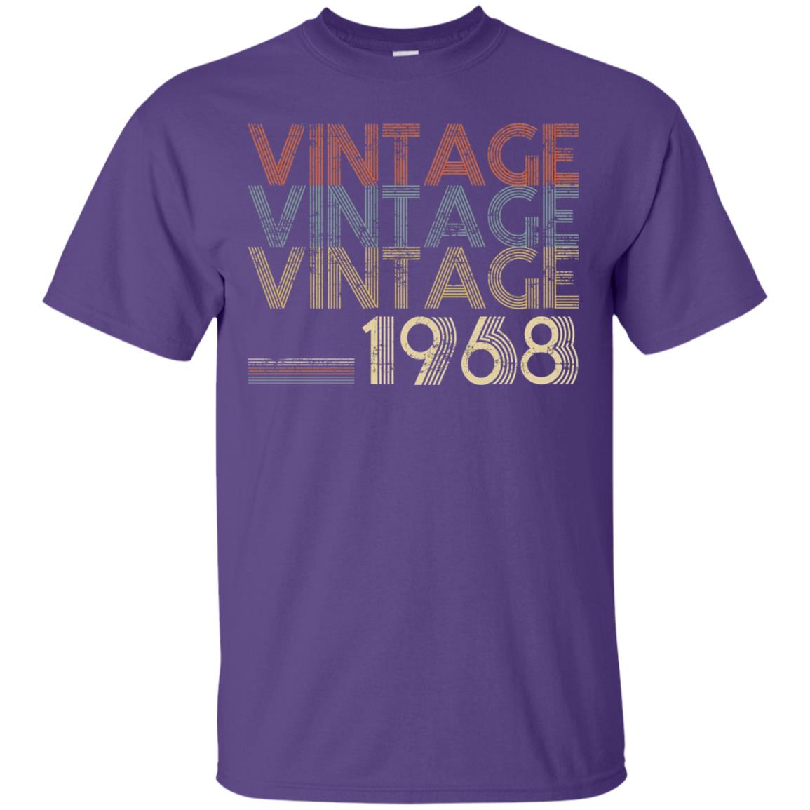 Retro Classic Vintage Born In 1968 50th Birthday T-shirt Purple