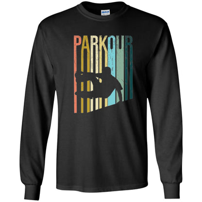 Parkour T-shirt Distressed Style Parkour Silhouette Black