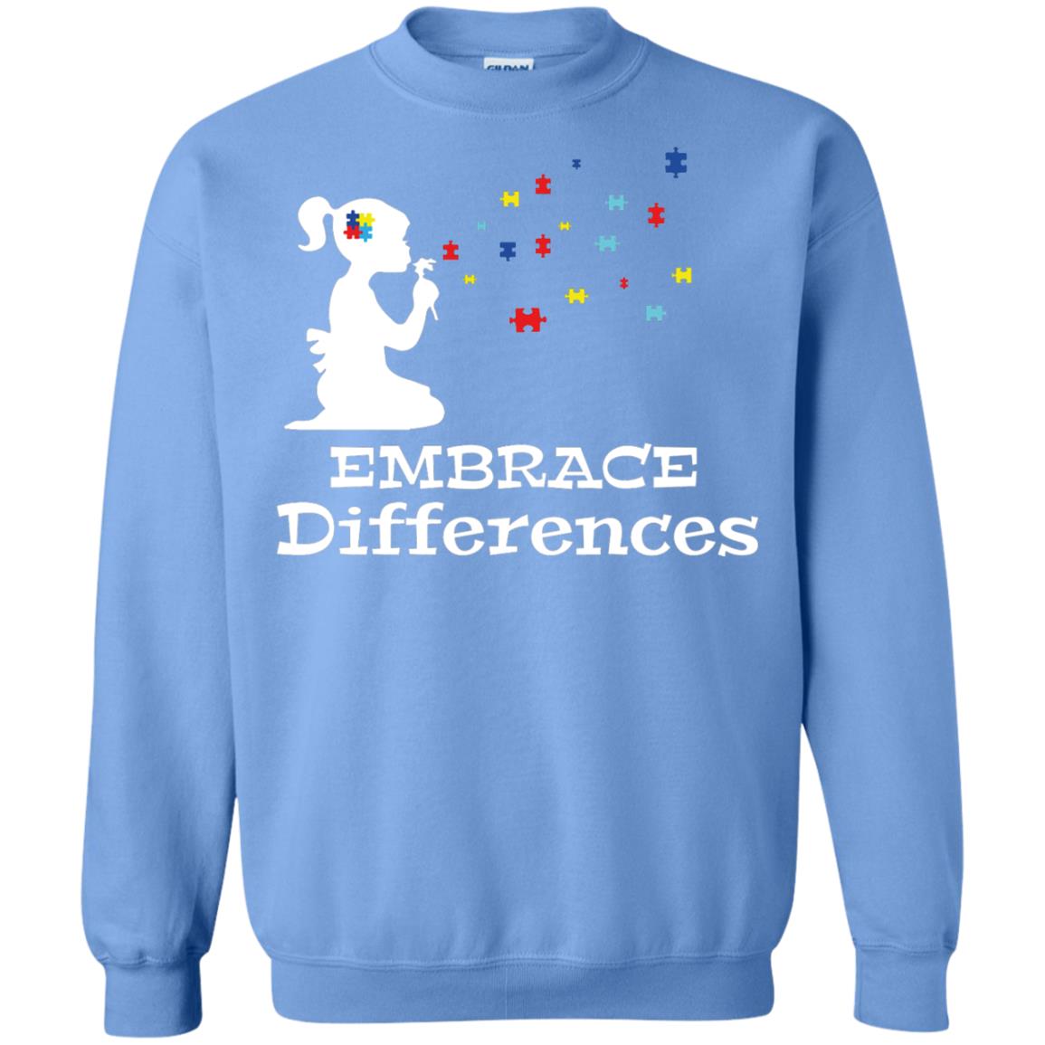 Embrace Differences Autism Awareness T-shirt Carolina Blue