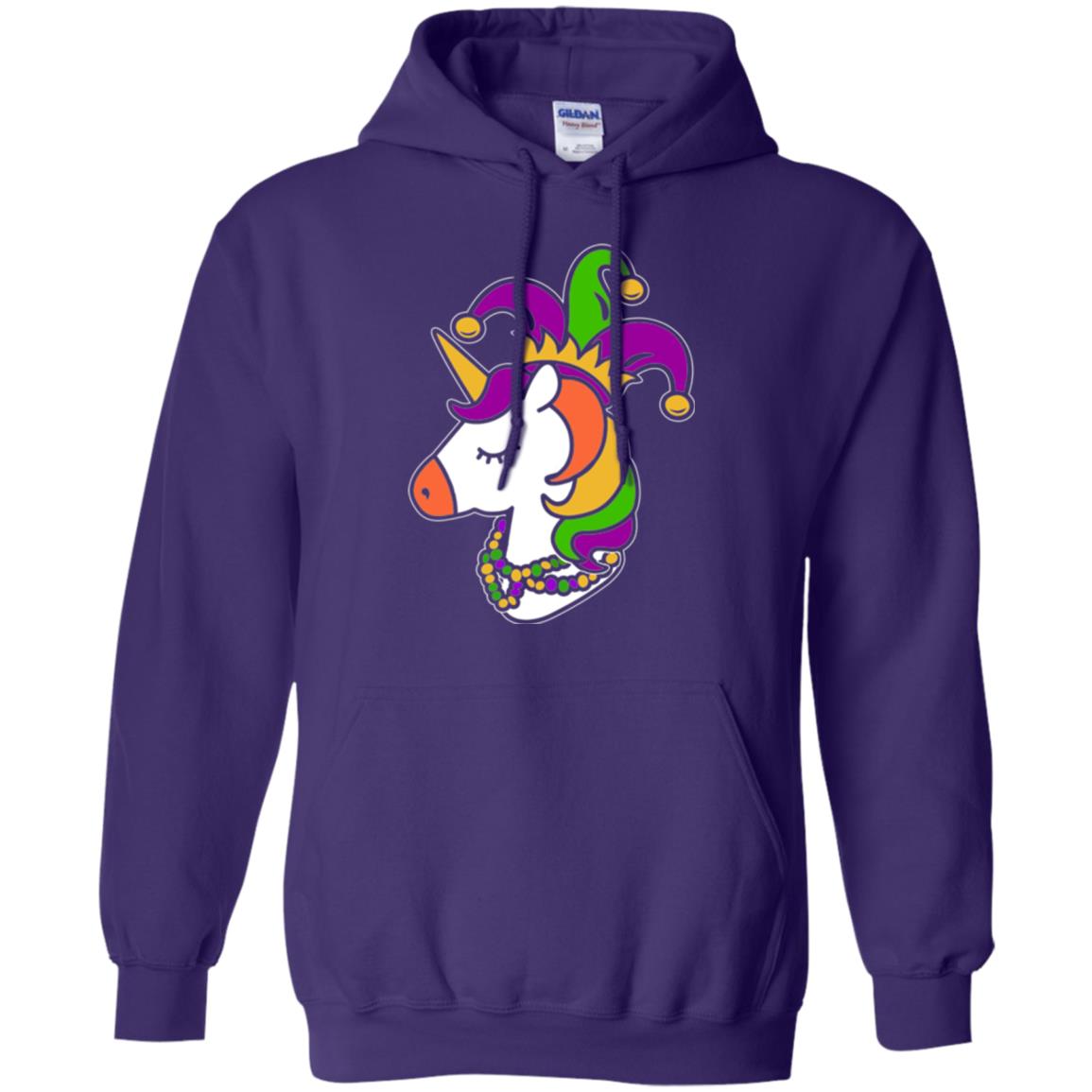 Mardi Gras Unicorn T-shirt Purple