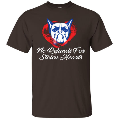 Dog Lover T-shirt No Refunds For Stolen Hearts Dark Chocolate